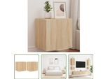 The Living Store Pensili Tv Con Luci Led 2 Pezzi Rovere Sonoma