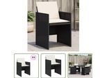 The Living Store Sedie Da Giardino Con Cuscini 4 Pezzi In Poly Rattan Nero