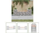 The Living Store Panca Da Giardino Gabion 183X41X60,5 Cm In Legno Massiccio Di Abete Douglas