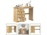 The Living Store Tavolino 104X47X75 Cm In Legno Di Pino Massiccio