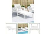 The Living Store Lettino Prendisole Bianco 199,5X62X55 Cm In Legno Di Pino Massiccio