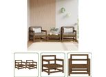 The Living Store Sedie Da Giardino 2 Pz. Legno Di Pino Massiccio Marrone Miele