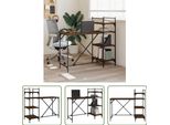 The Living Store Scrivania Con Ripiano In Rovere Marrone 120X47X109 Cm
