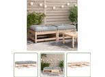 The Living Store Sgabello Da Giardino Con Cuscino 2 Pz. Legno Di Pino Massiccio