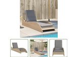 The Living Store Lettino Con Cuscino Beige 60X205X73 Cm Poly Rattan
