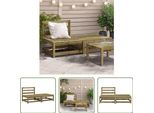 The Living Store Divano Da Giardino Senza Braccioli Con Sgabello Legno Di Pino Impregnato
