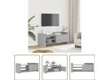 The Living Store Mobile Tv Grigio Cemento 100X35X40 Cm Materiale In Legno