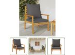 The Living Store Poltrona Da Giardino 2 Pezzi Con Cuscino In Legno Massiccio Di Acacia