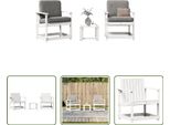 The Living Store Set Da Giardino 3 Pezzi In Legno Di Pino Massiccio Bianco