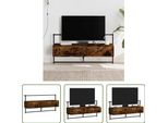 The Living Store Mobile Tv A Parete In Rovere Fumé 100,5X30X51 Cm Materiale In Legno