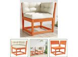 The Living Store Divano Angolare Da Giardino Con Cuscini Wax Marrone In Legno Di Pino Massiccio
