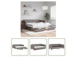 The Living Store Letto Allungabile Con Cassetti Taupe 90X200 Cm Tessuto