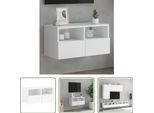The Living Store Parete Tv Bianca 60X30X30 Cm Materiale Legno