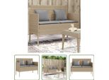 The Living Store Panca Da Giardino Con Cuscini Beige Poly Rattan