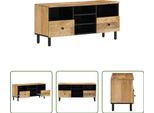 The Living Store Mobile Tv 100X33X46 Cm In Legno Massiccio Mango