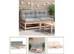 The Living Store Divani Da Giardino Senza Braccioli Con Cuscini 2 Pezzi. Legno Di Pino Massiccio
