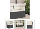 The Living Store Divano Angolare Da Giardino Con Cuscini In Poly Rattan Nero