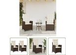 The Living Store Poltrona Da Giardino Con Cuscino 2 Pz. Regolabile In Poly Rattan Marrone