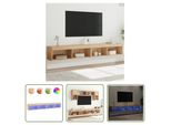 The Living Store Mobili Tv Con Luci Led 2 Pz. Rovere Sonoma 100X30X30 Cm