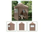 The Living Store Tenda Per Feste Pieghevole Pop-Up Con 4 Pannelli Laterali Marrone