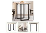 The Living Store Tavolo Da Pranzo O-Frame 80X50X75,5 Cm In Pino Massiccio E Ghisa