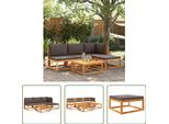 The Living Store Set Di Divani Da Giardino 5 Pezzi Con Cuscini In Legno Massiccio Di Acacia