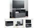 The Living Store Mobile Tv Antracite 67X39X44 Cm In Acciaio