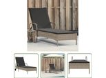 The Living Store Lettino Con Rotelle E Cuscino Poli Rattan Grigio Chiaro