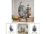 The Living Store Sedia Sospesa Egg Design Con Supporto In Acciaio Antracite