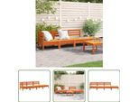 The Living Store Divano Da Giardino A 4 Posti In Legno Di Pino Massiccio Marrone Cera