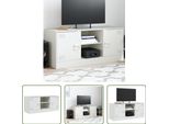 The Living Store Mobile Tv Bianco 99X39X44 Cm In Acciaio