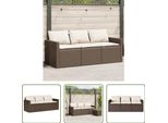 The Living Store Divano Da Giardino Con Cuscini 3 Posti In Poly Rattan Marrone
