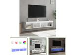 The Living Store Mobili Tv Con Luci Led 2 Pz. Bianco 80X30X30 Cm