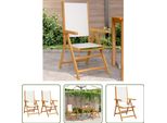 The Living Store Sedie Da Giardino 2 Pz. Legno Massiccio Di Acacia Bianco Crema E Tessuto