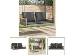 The Living Store Panca Sospesa Con Cuscini Grigio 109X62X40 Cm Poly Rattan