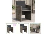 The Living Store Sedie Da Giardino Con Cuscini 4 Pz. Poli Rattan Grigio