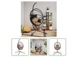 The Living Store Sedia Sospesa Egg Design Con Supporto In Rattan E Acciaio Taupe