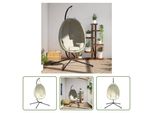 The Living Store Sedia Sospesa Egg Design Con Supporto In Tessuto E Acciaio Beige