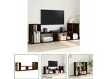The Living Store Mobili Tv 2 Pz. Rovere Fumé 75X30X50 Cm Materiale A Base Di Legno