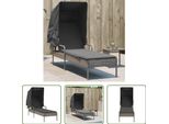 The Living Store Lettino Con Tetto In Poly Rattan Grigio