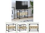The Living Store Mobile Tv Con Piano In Vetro Rovere Sonoma 60X35X51Cm Materiale In Legno