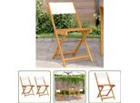The Living Store Sedie Da Bistrot 2 Pz. Legno Massiccio Di Acacia E Tessuto Bianco Crema
