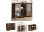 The Living Store Credenza Rovere Fumé 102X37X75,5 Cm Materiale In Legno