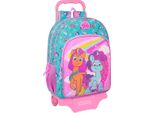 Zaino Scuola Con Ruote My Little Pony Magic Pink Turchese 33 X 42 X 14 Cm