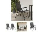 The Living Store Sedie Da Giardino Pieghevoli 2 Pz. Acciaio E Textilene Grigio