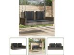 The Living Store Panca Sospesa Con Cuscini Grigio 119X56X48 Cm Poly Rattan
