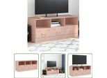 The Living Store Mobile Tv Rosa 99X39X44 Cm In Acciaio