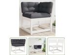 The Living Store Divano Angolare Da Giardino Con Cuscini Bianco 73X73X78 Cm In Legno Di Pino Massiccio