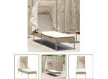 The Living Store Lettino Con Tetto In Poly Rattan Beige