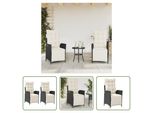 The Living Store Poltrona Da Giardino Con Poggiapiedi 2 Pz. Regolabile In Poly Rattan Nero